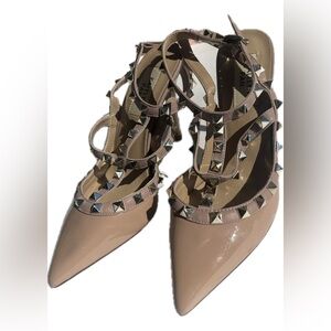 Kaitlyn Pan RockStud slingback high heel leather pumps